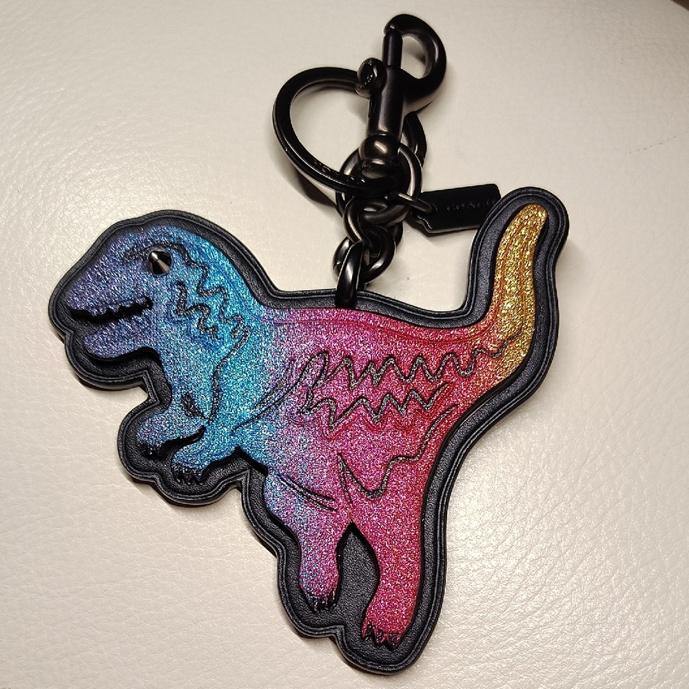 Coach Multicolor Dinosaur Keychain
